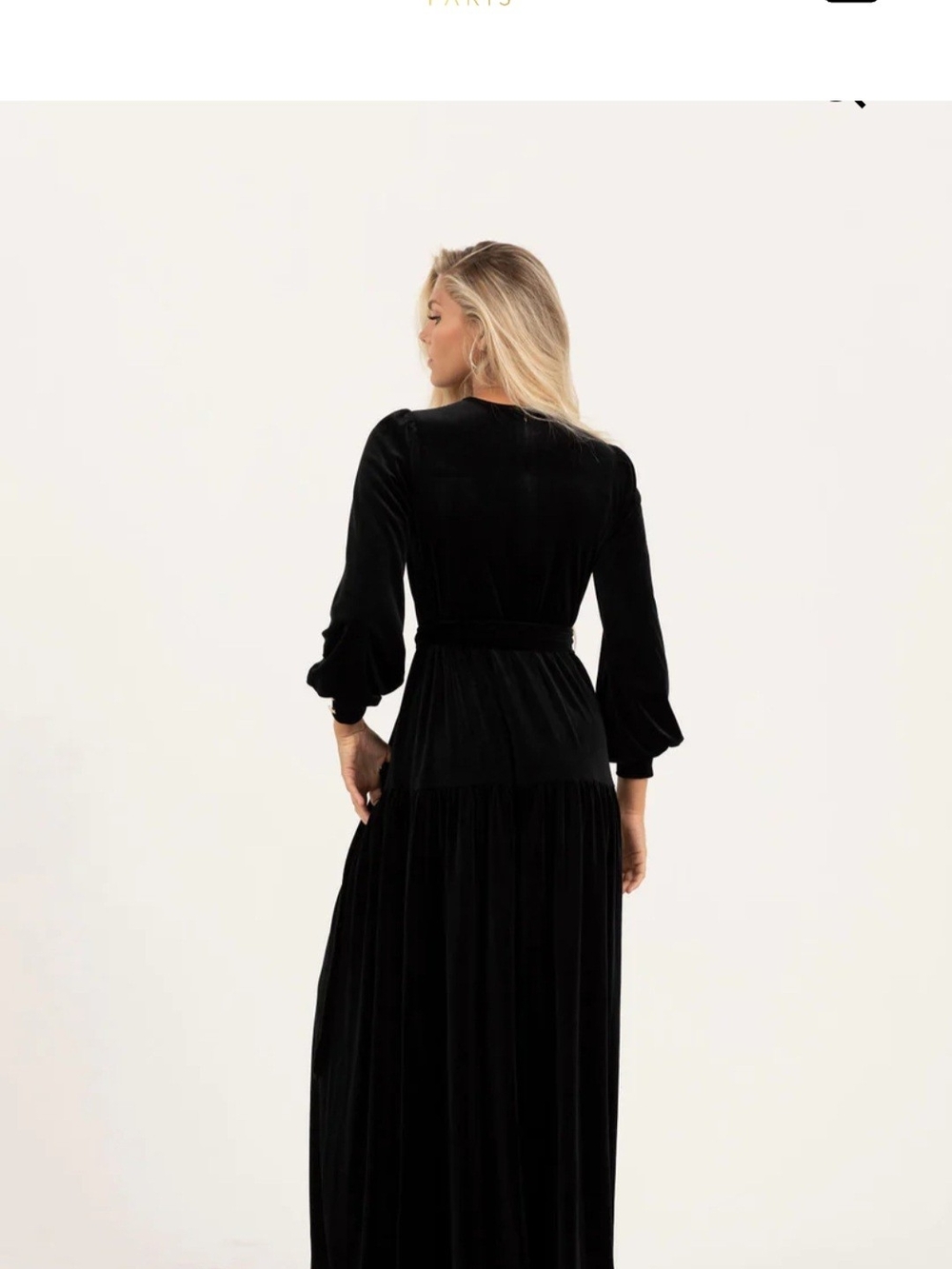 Mali Velvet Maxi Dress - Black ALEEZA PARIS - Picture 4 of 4